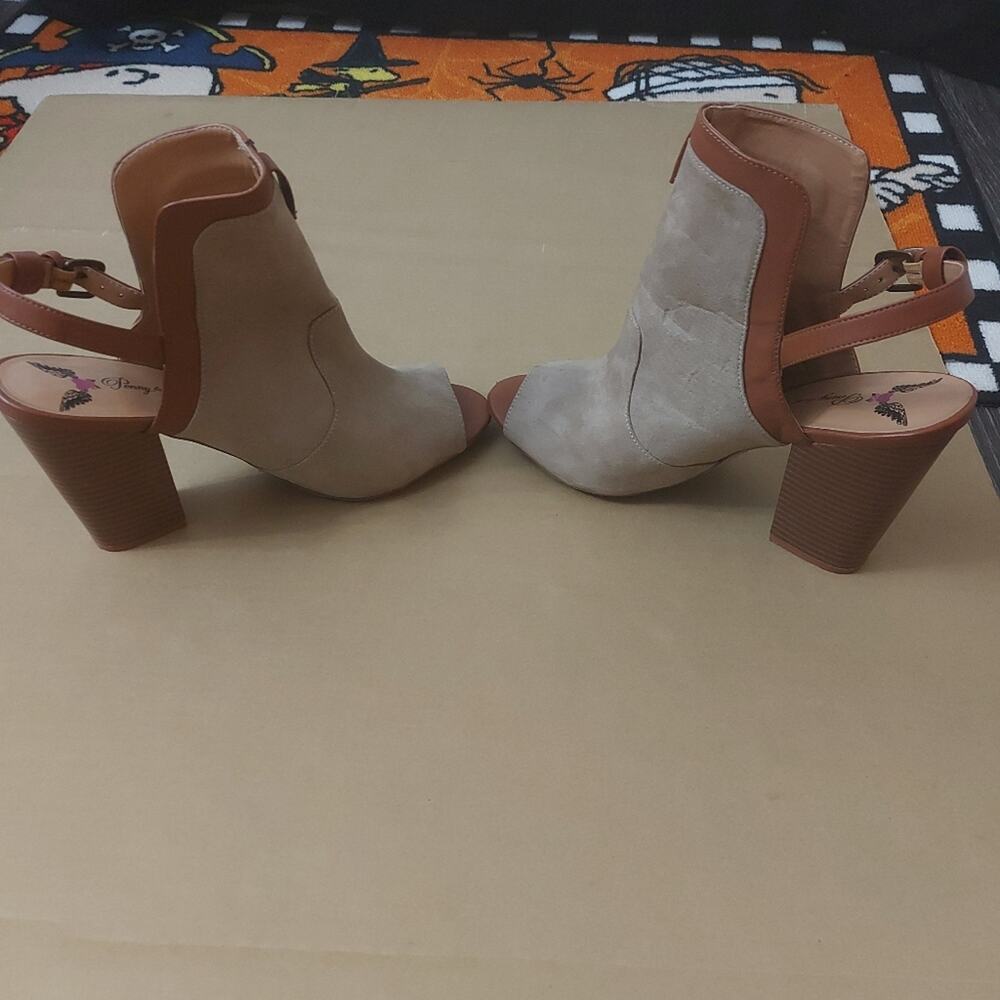 Penny Loves Kenny Cut Out Boho Chunky Heels 8.5 Costal Cowgirl Festival Hippie - Picture 8 of 9